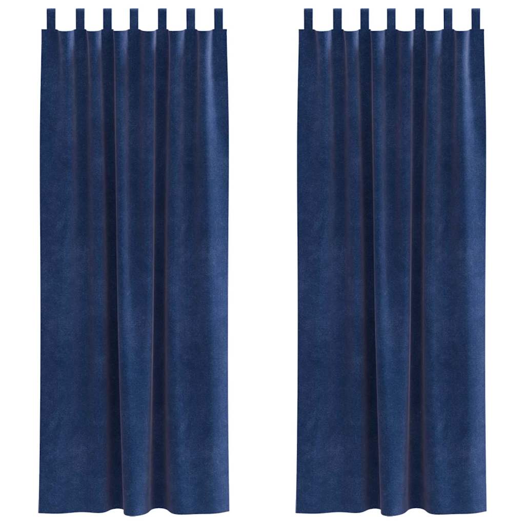 Verdunkelungsvorhänge 2 pcs Dunkelblau 140 x 245 cm Samt