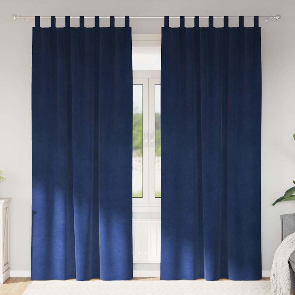 Verdunkelungsvorhänge 2 pcs Dunkelblau 140 x 260 cm Samt