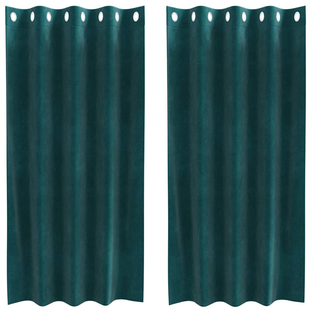 Verdunkelungsvorhänge 2 pcs Dunkelgrün 140 x 175 cm Samt