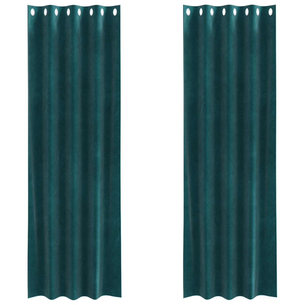 Verdunkelungsvorhänge 2 pcs Dunkelgrün 140 x 245 cm Samt