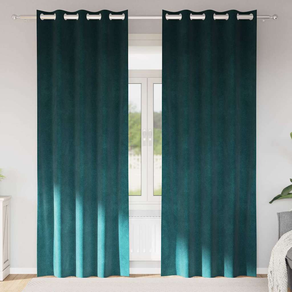 Verdunkelungsvorhänge 2 pcs Dunkelgrün 140 x 260 cm Samt