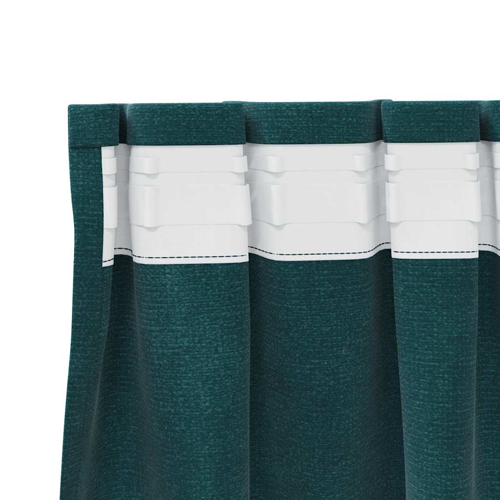 Verdunkelungsvorhänge 2 pcs Dunkelgrün 140 x 140 cm Samt