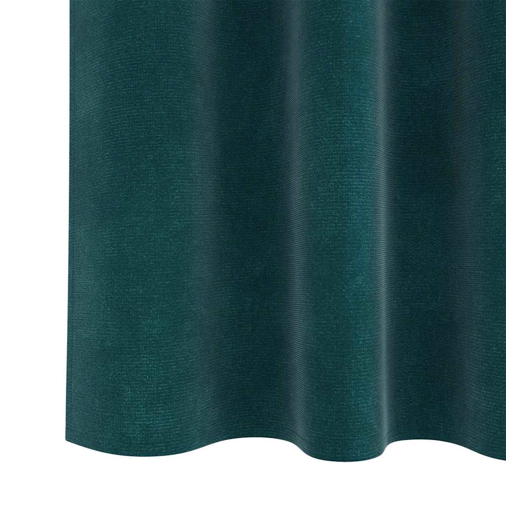 Verdunkelungsvorhänge 2 pcs Dunkelgrün 140 x 140 cm Samt