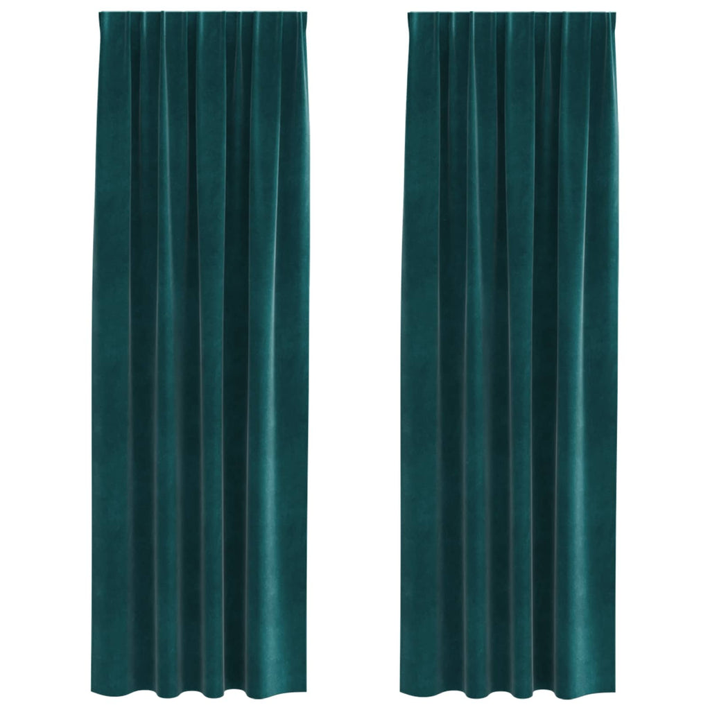 Verdunkelungsvorhänge 2 pcs Dunkelgrün 140 x 260 cm Samt