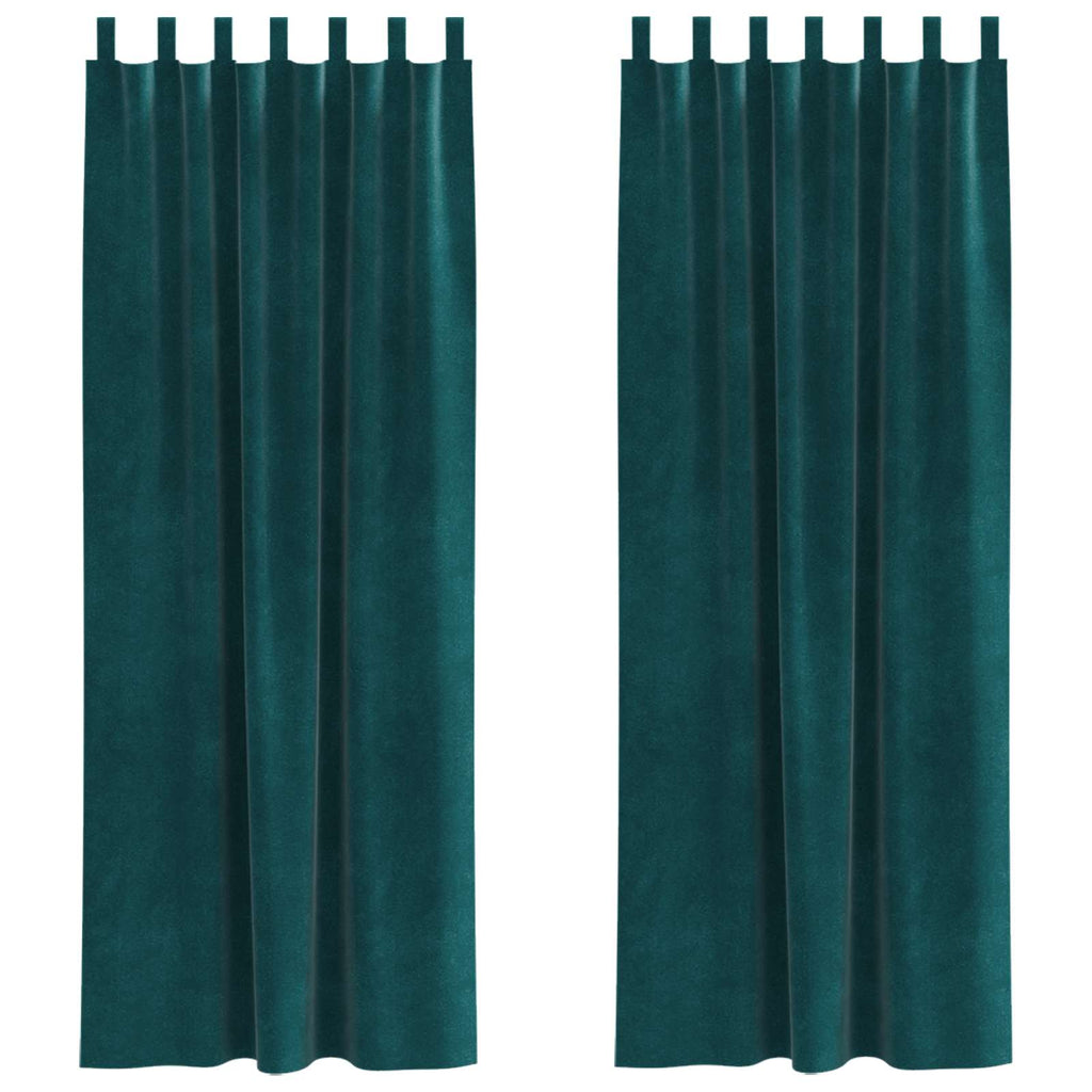 Verdunkelungsvorhänge 2 pcs Dunkelgrün 140 x 245 cm Samt