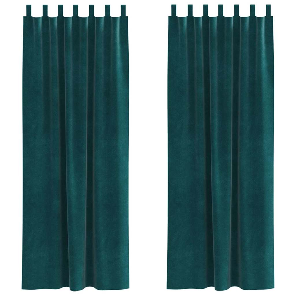 Verdunkelungsvorhänge 2 pcs Dunkelgrün 140 x 260 cm Samt