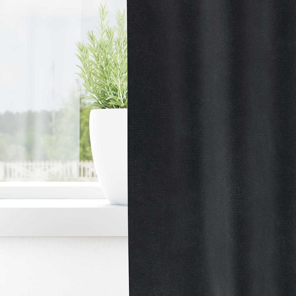 Verdunkelungsvorhänge 2 pcs Dunkelgrau 140 x 140 cm Samt