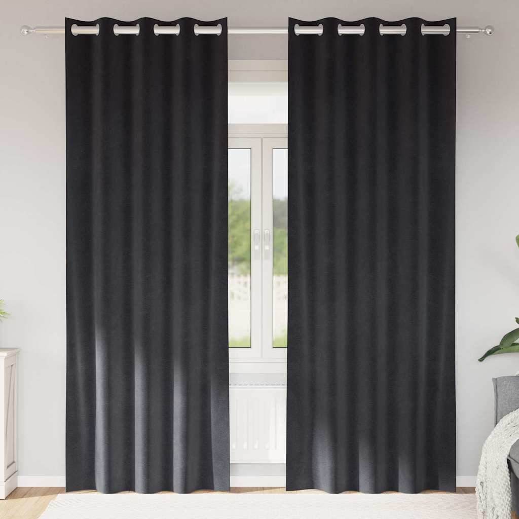 Verdunkelungsvorhänge 2 pcs Dunkelgrau 140 x 225 cm Samt