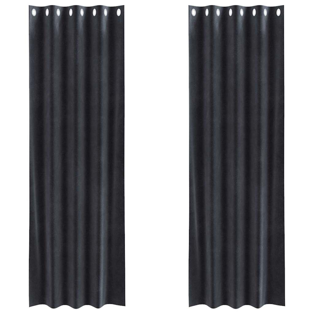 Verdunkelungsvorhänge 2 pcs Dunkelgrau 140 x 260 cm Samt