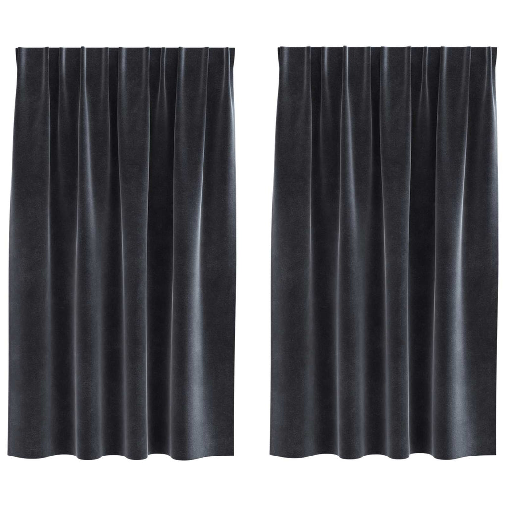 Verdunkelungsvorhänge 2 pcs Dunkelgrau 140 x 140 cm Samt