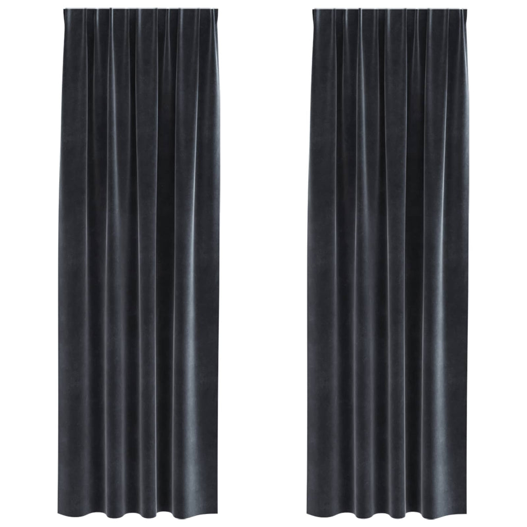 Verdunkelungsvorhänge 2 pcs Dunkelgrau 140 x 225 cm Samt