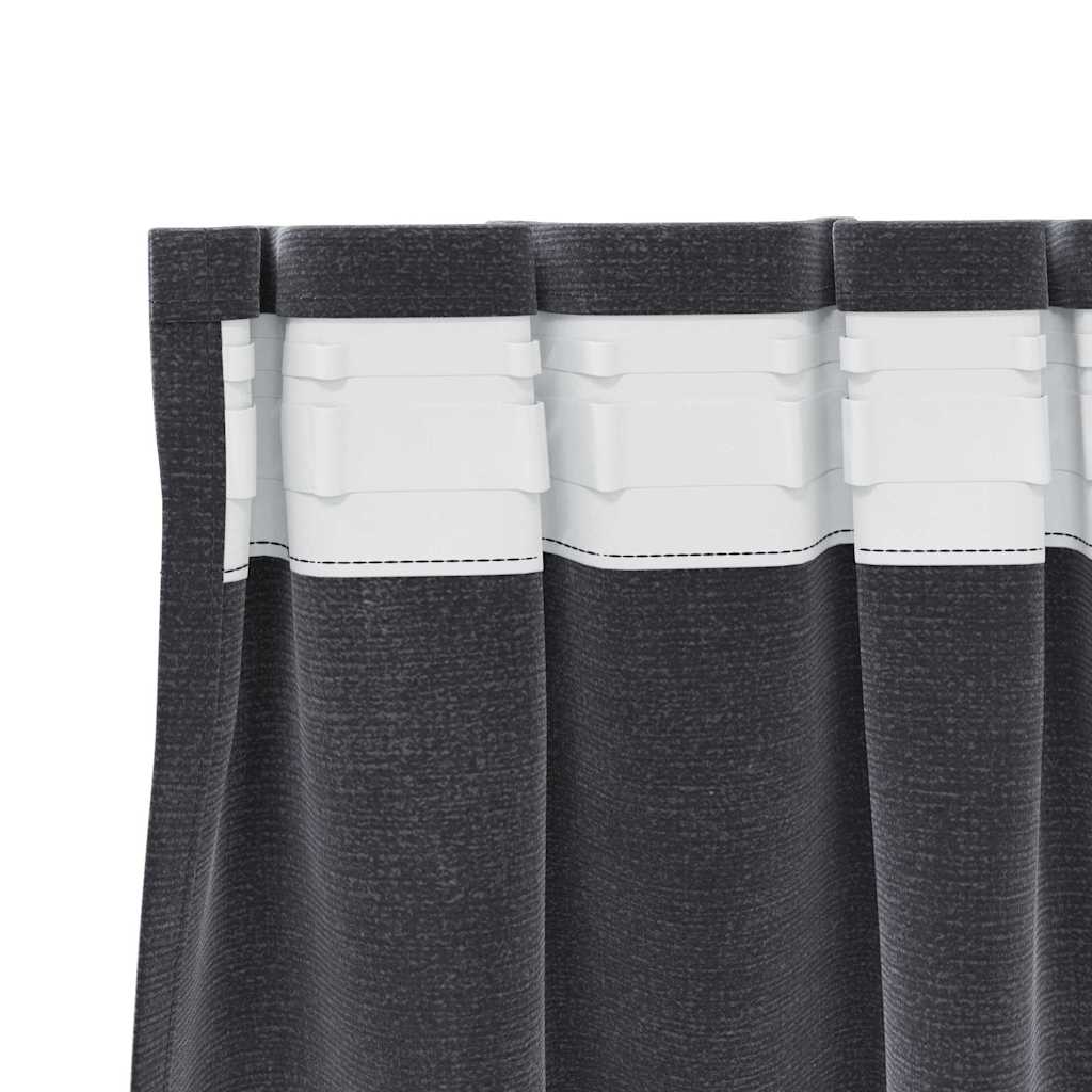 Verdunkelungsvorhänge 2 pcs Dunkelgrau 140 x 245 cm Samt