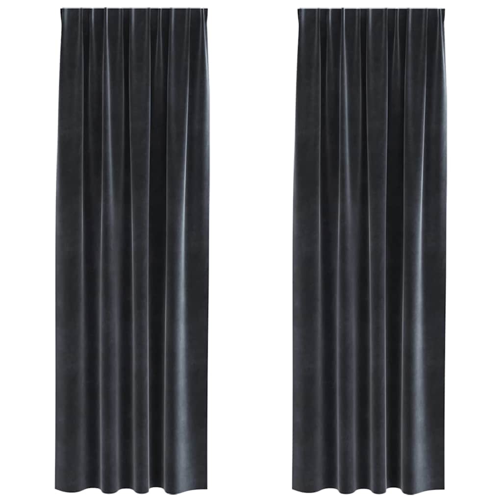 Verdunkelungsvorhänge 2 pcs Dunkelgrau 140 x 245 cm Samt