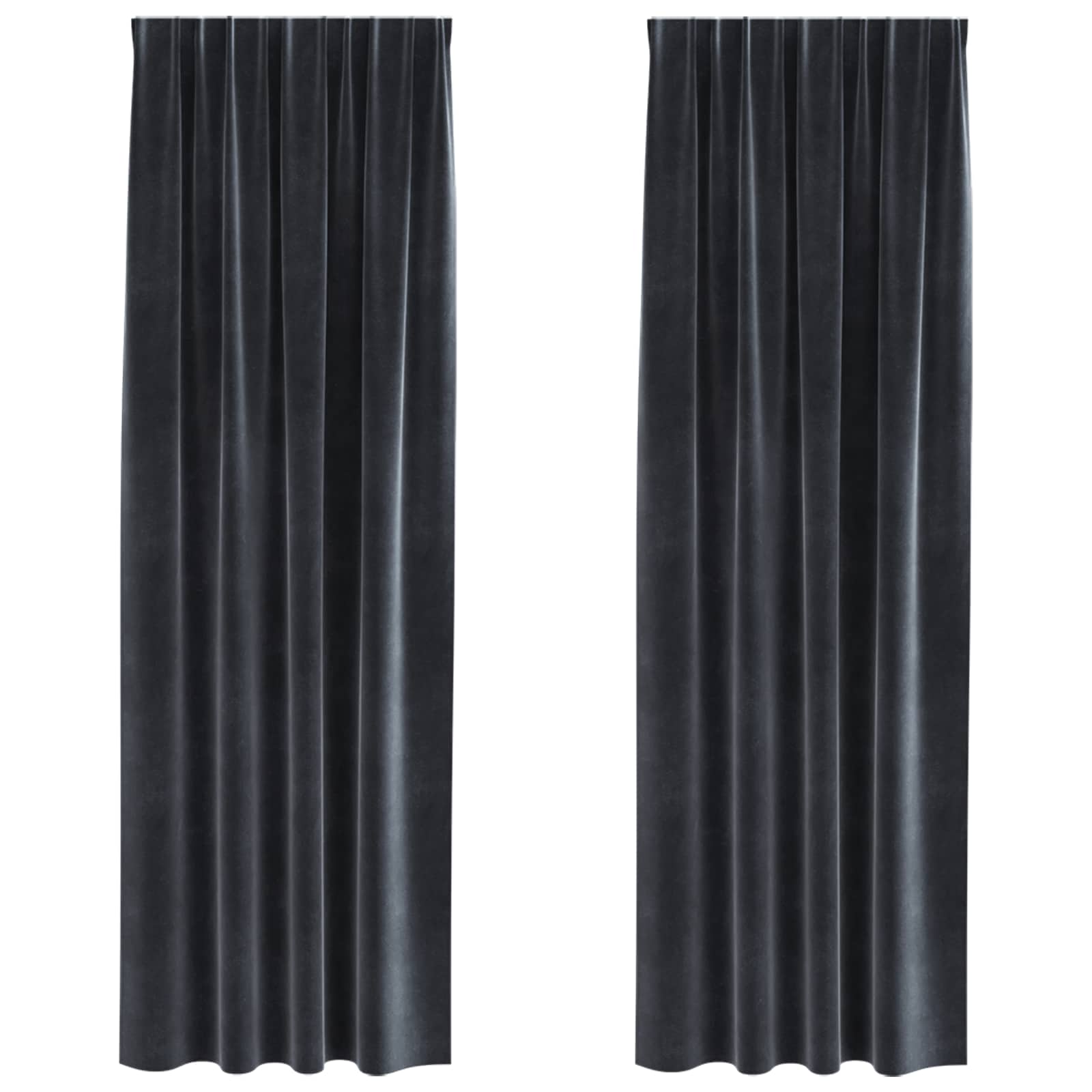 Verdunkelungsvorhänge 2 pcs Dunkelgrau 140 x 260 cm Samt