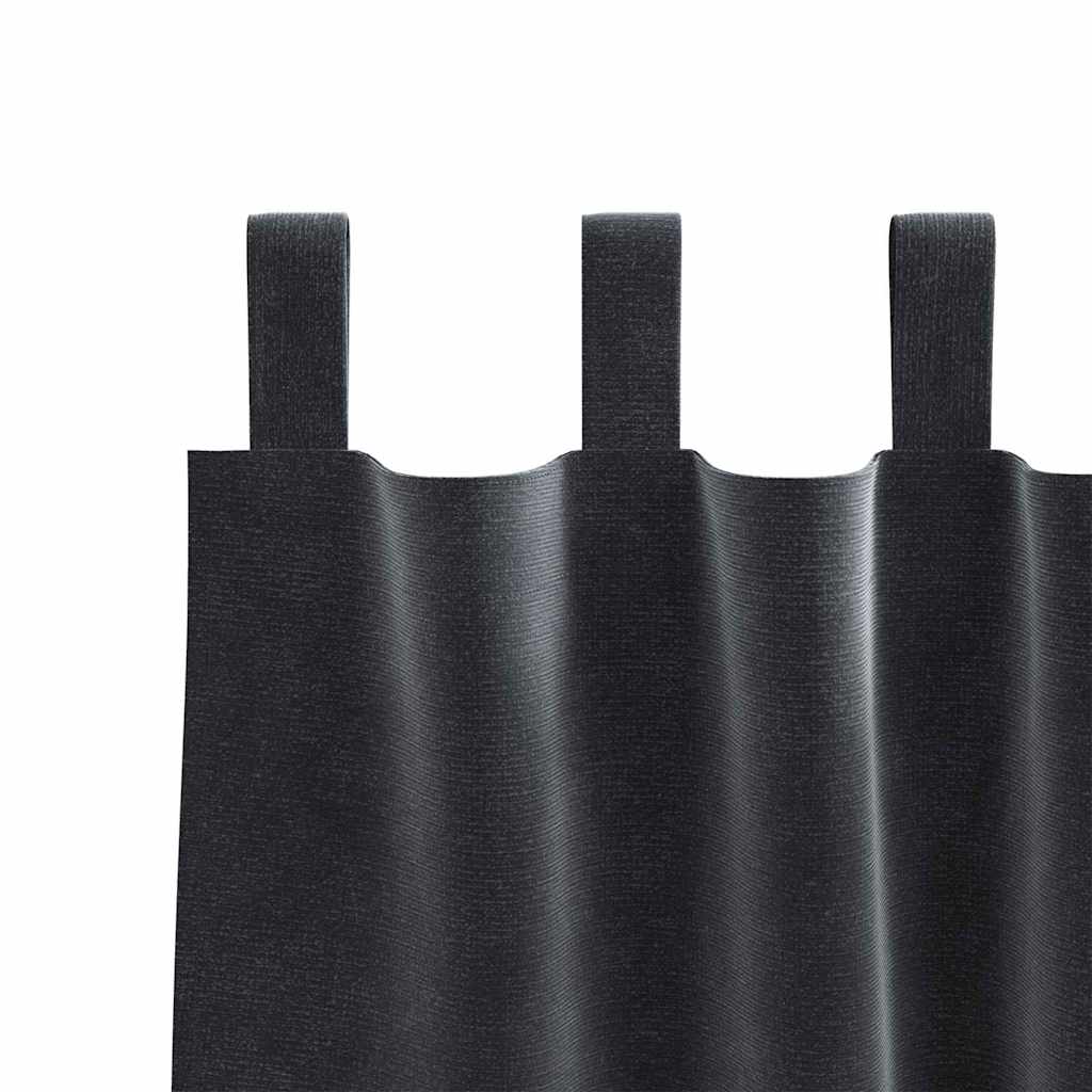 Verdunkelungsvorhänge 2 pcs Dunkelgrau 140 x 140 cm Samt