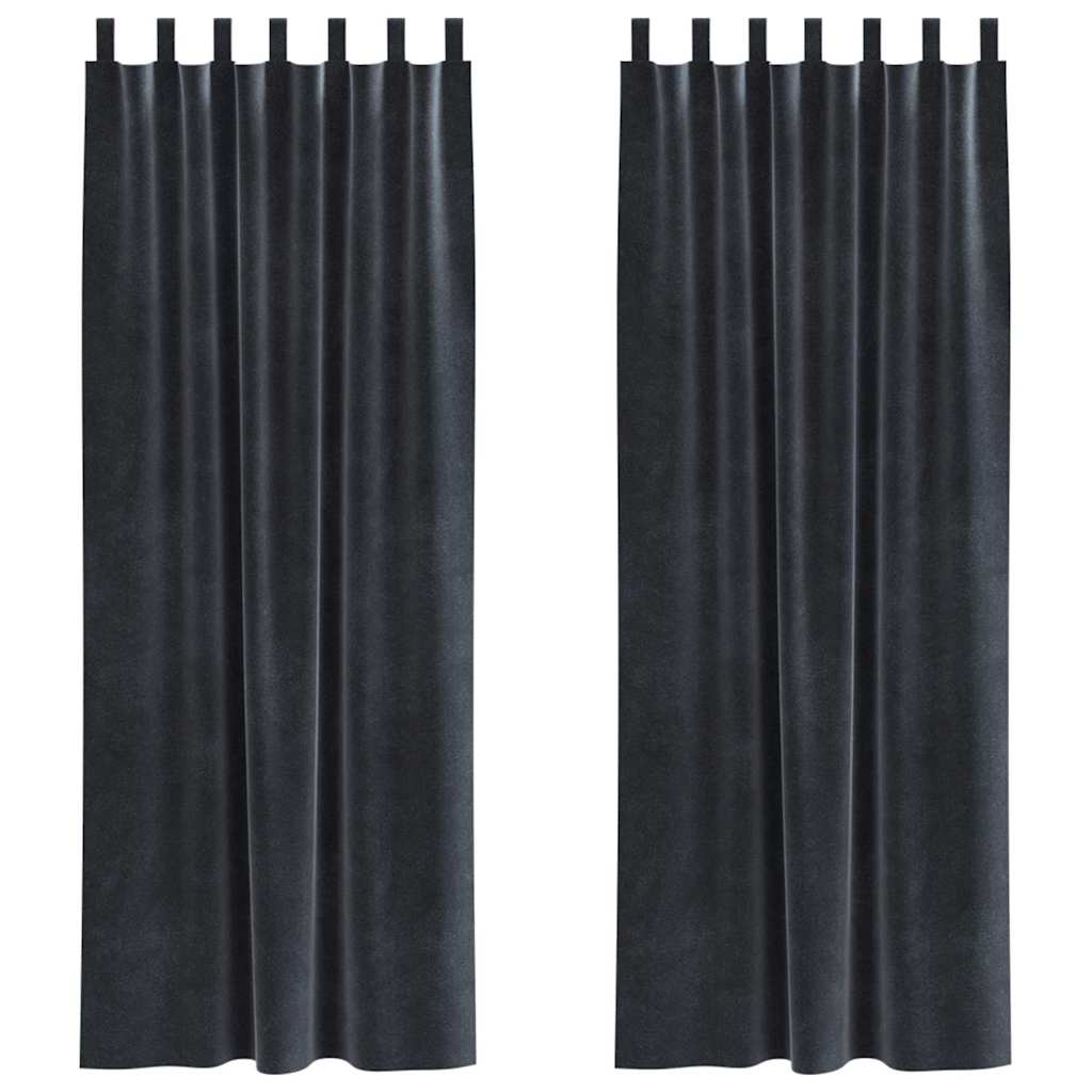 Verdunkelungsvorhänge 2 pcs Dunkelgrau 140 x 225 cm Samt