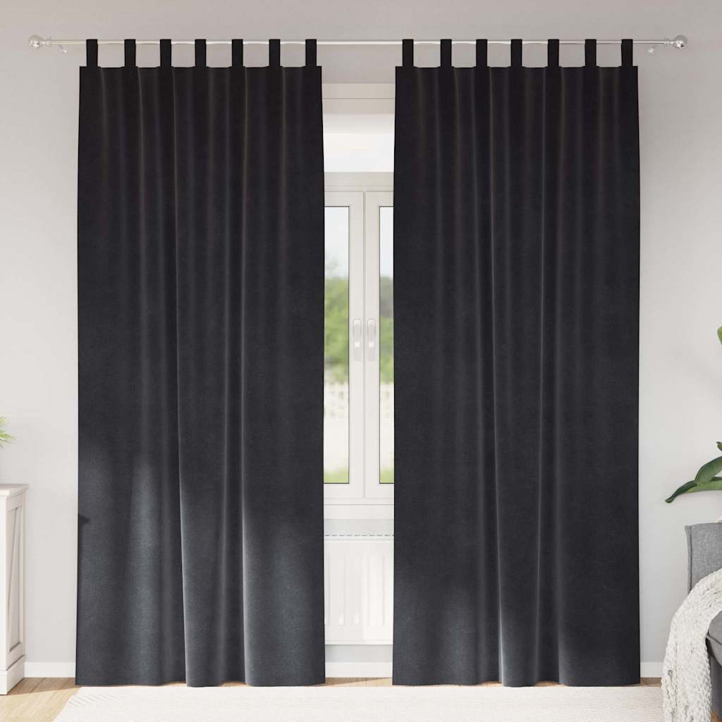 Verdunkelungsvorhänge 2 pcs Dunkelgrau 140 x 245 cm Samt