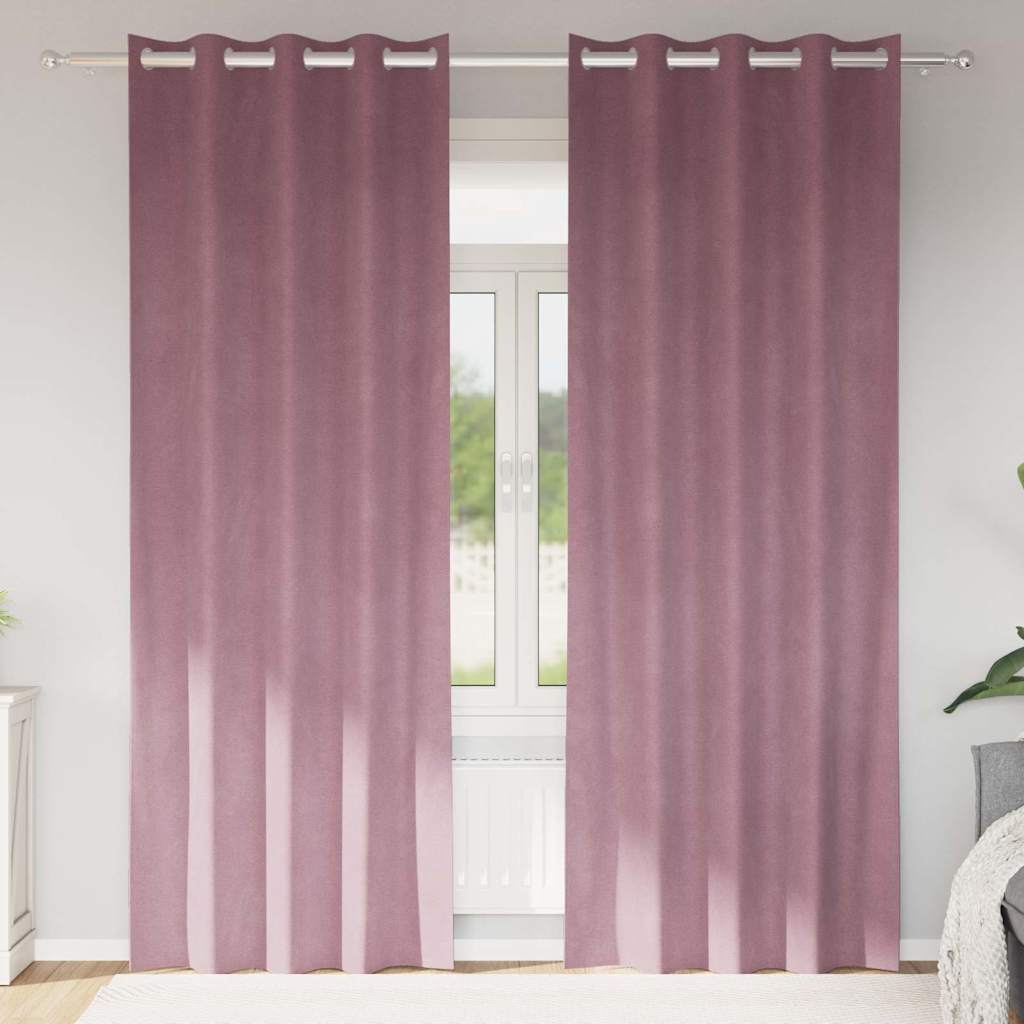 Verdunkelungsvorhänge 2 pcs Dunkelrosa 140 x 245 cm Samt