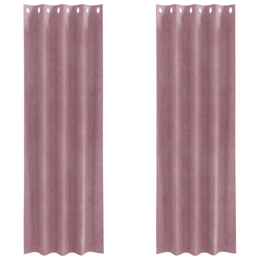 Verdunkelungsvorhänge 2 pcs Dunkelrosa 140 x 260 cm Samt