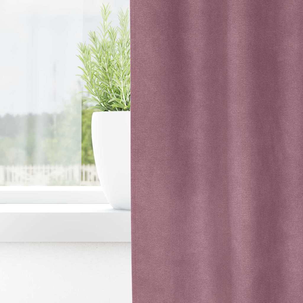 Verdunkelungsvorhänge 2 pcs Dunkelrosa 140 x 140 cm Samt