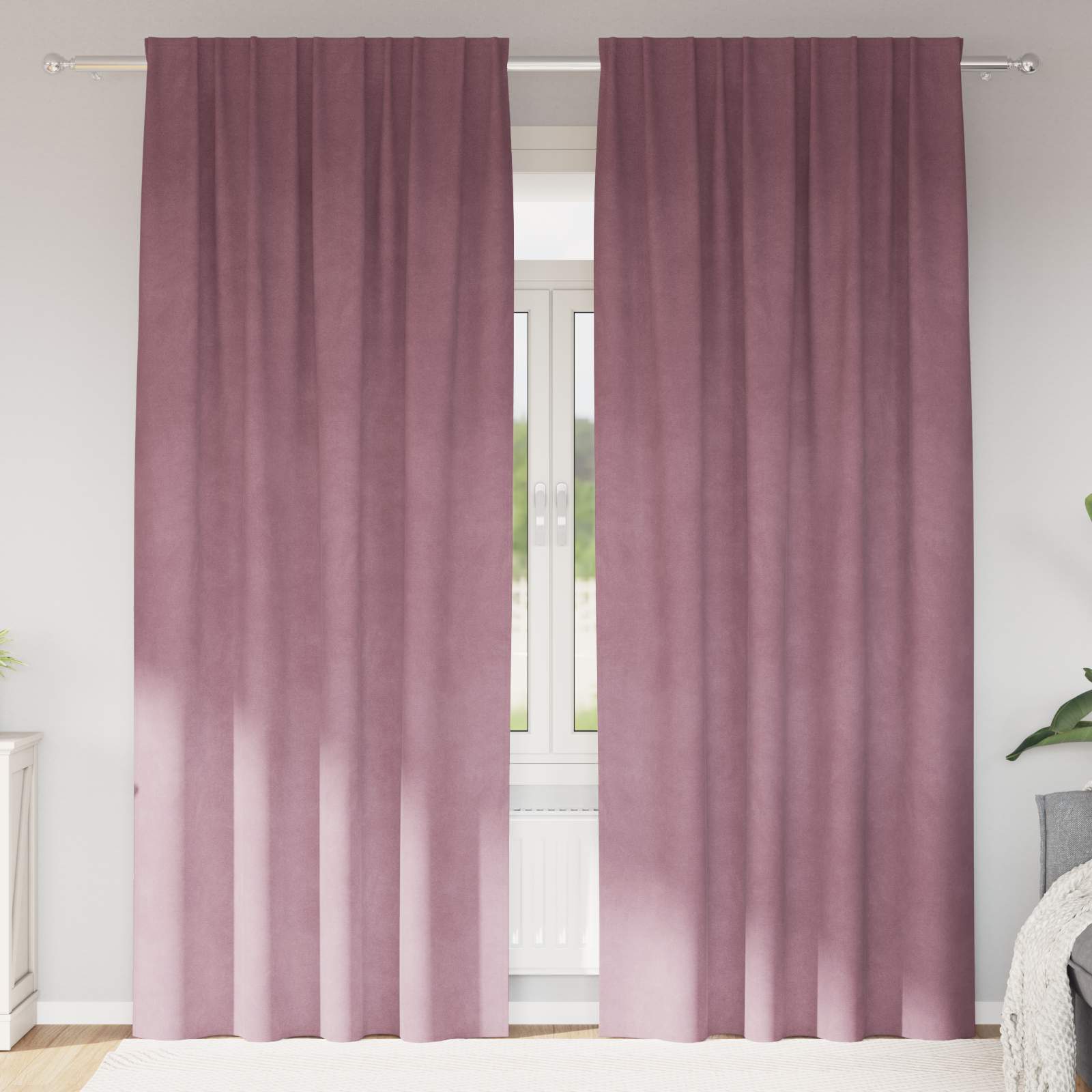 Verdunkelungsvorhänge 2 pcs Dunkelrosa 140 x 225 cm Samt