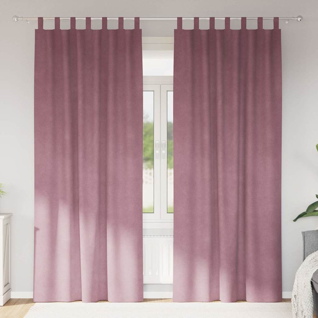 Verdunkelungsvorhänge 2 pcs Dunkelrosa 140 x 245 cm Samt