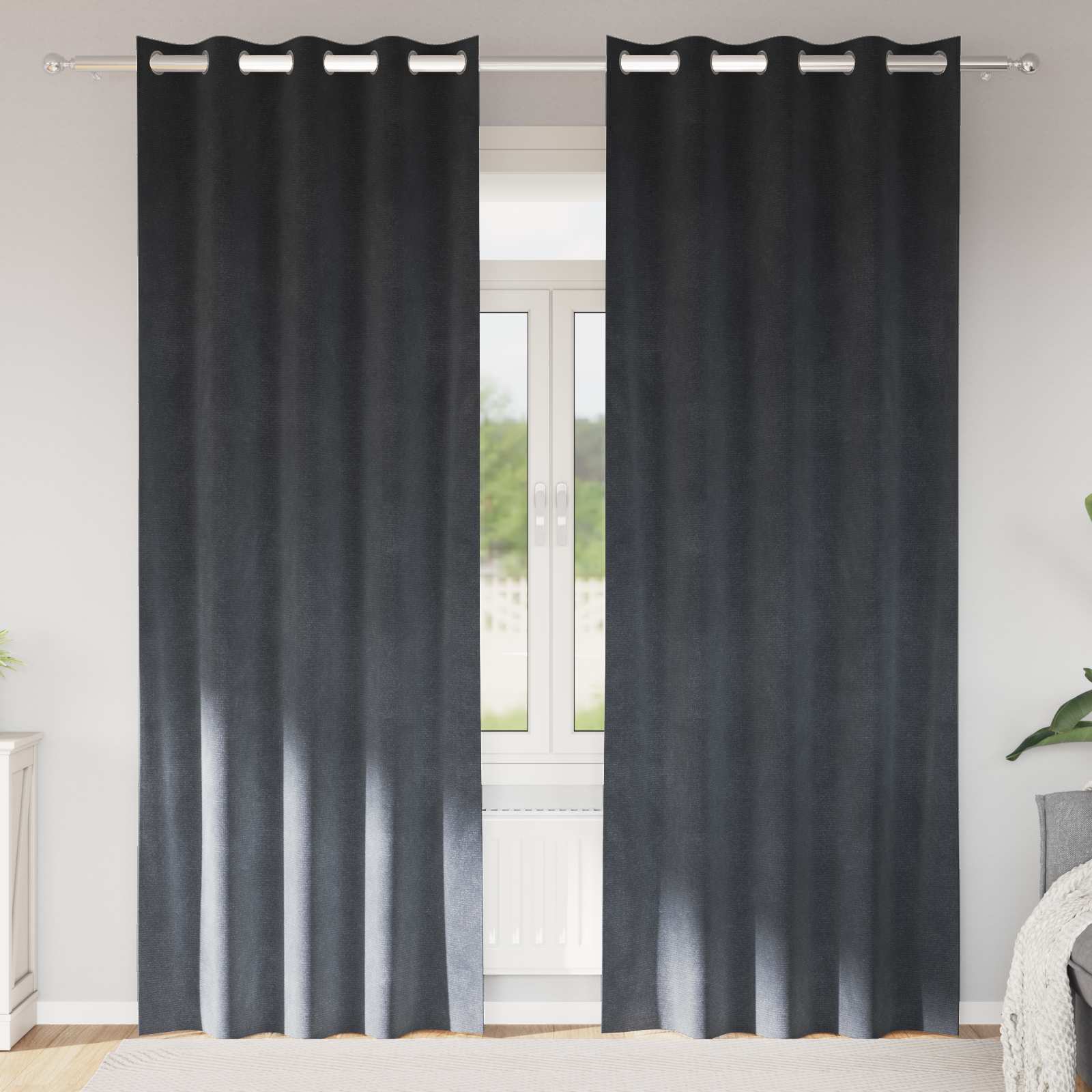 Verdunkelungsvorhänge 2 pcs Hellgrau 140 x 225 cm Samt