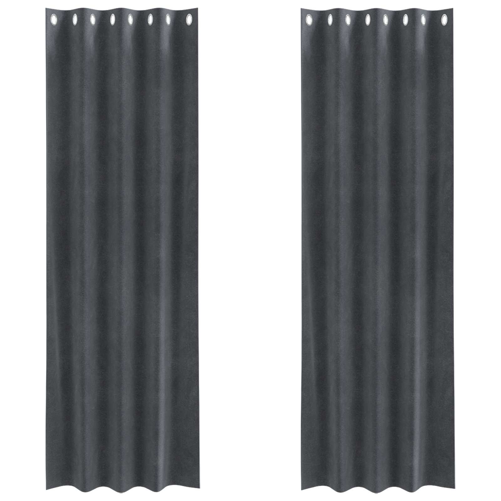 Verdunkelungsvorhänge 2 pcs Hellgrau 140 x 225 cm Samt