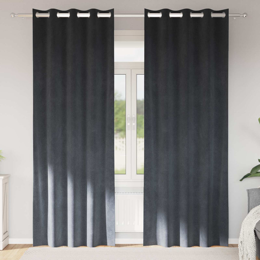 Verdunkelungsvorhänge 2 pcs Hellgrau 140 x 245 cm Samt