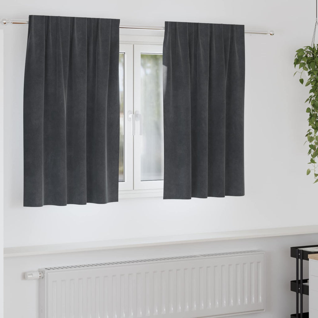 Verdunkelungsvorhänge 2 pcs Hellgrau 140 x 140 cm Samt