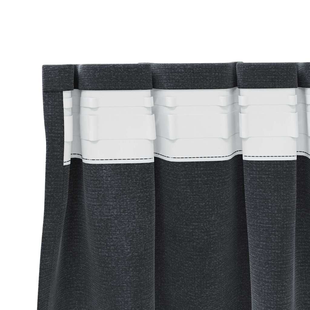 Verdunkelungsvorhänge 2 pcs Hellgrau 140 x 175 cm Samt