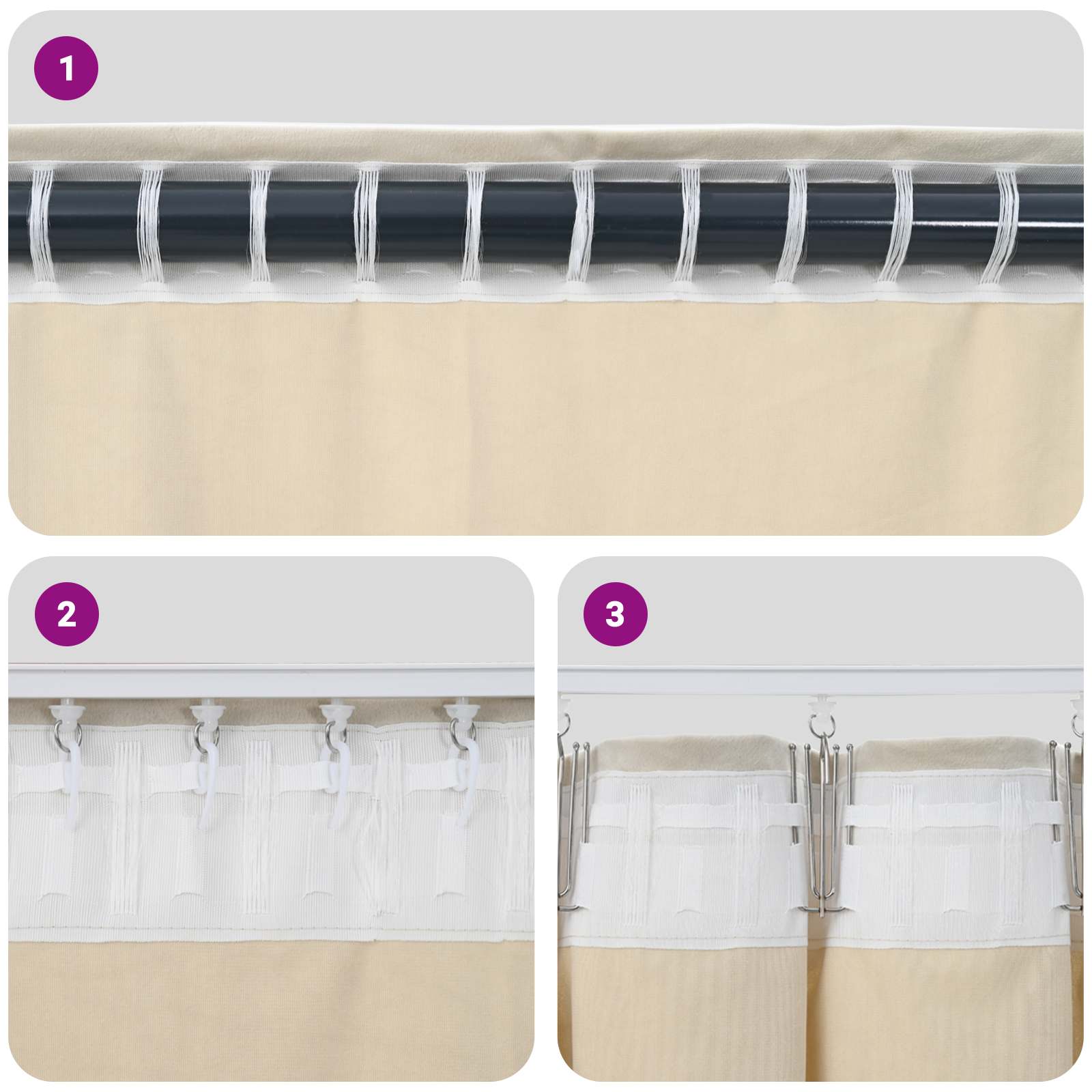 Verdunkelungsvorhänge 2 pcs Hellgrau 140 x 260 cm Samt