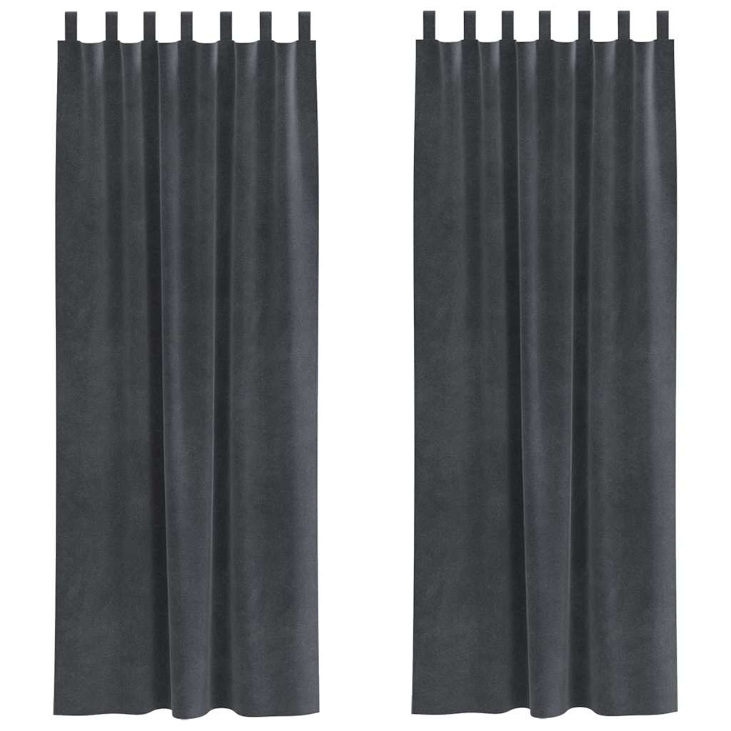 Verdunkelungsvorhänge 2 pcs Hellgrau 140 x 225 cm Samt