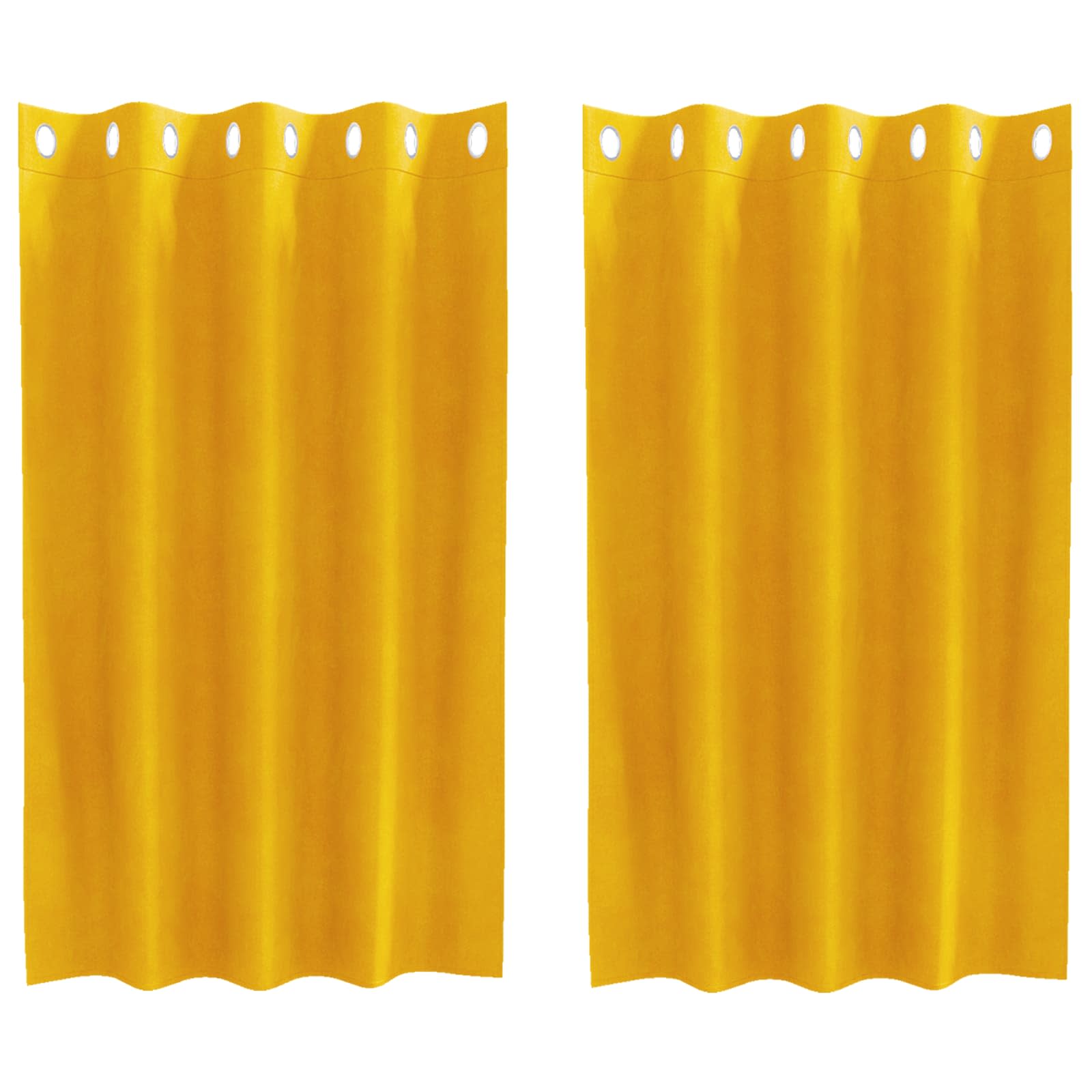 Verdunkelungsvorhänge 2 pcs Senfgelb 140 x 140 cm Samt