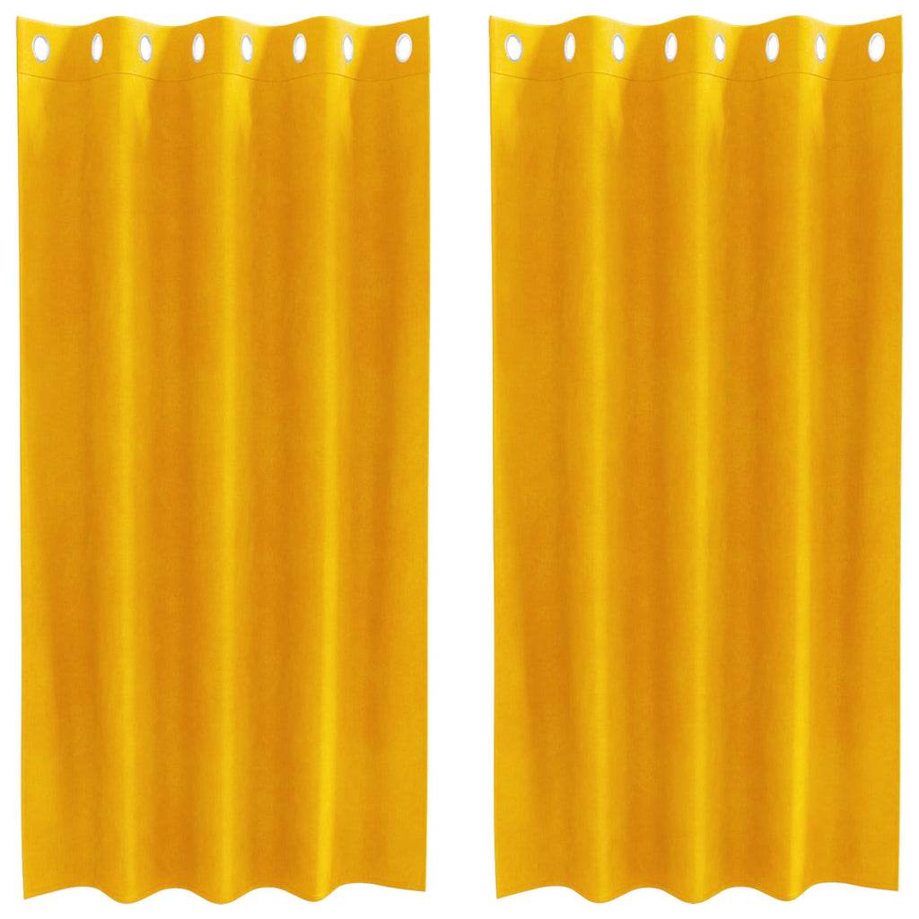Verdunkelungsvorhänge 2 pcs Senfgelb 140 x 175 cm Samt
