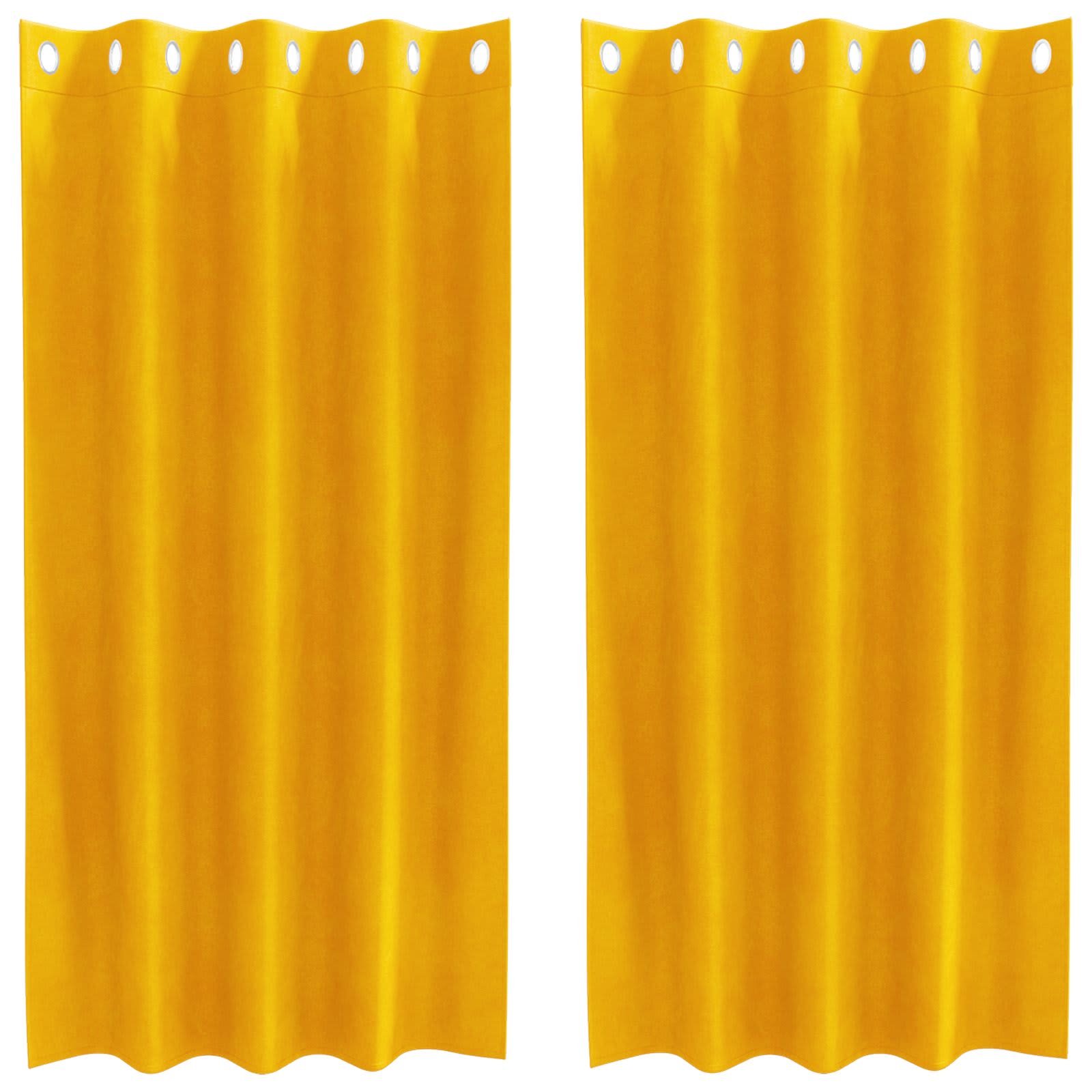 Verdunkelungsvorhänge 2 pcs Senfgelb 140 x 175 cm Samt