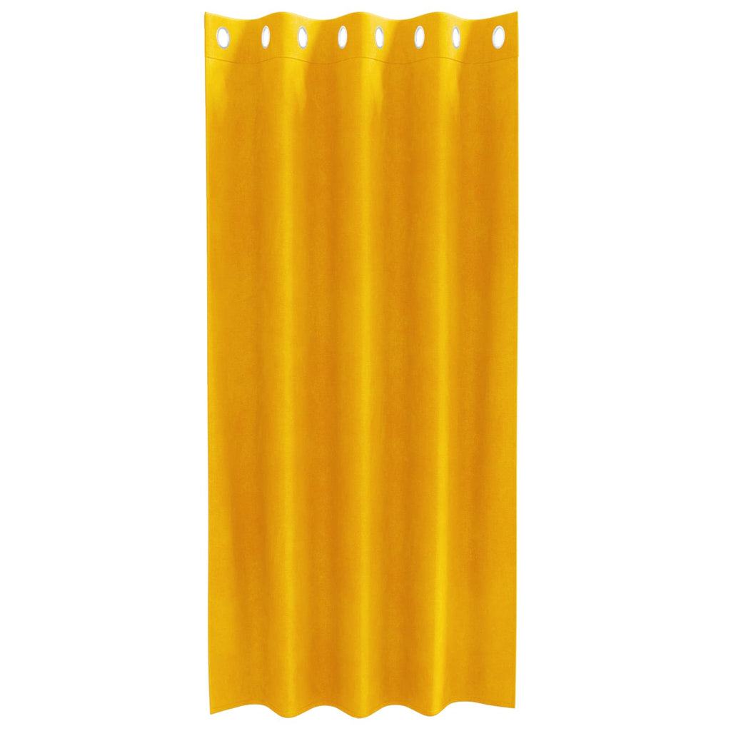 Verdunkelungsvorhänge 2 pcs Senfgelb 140 x 175 cm Samt