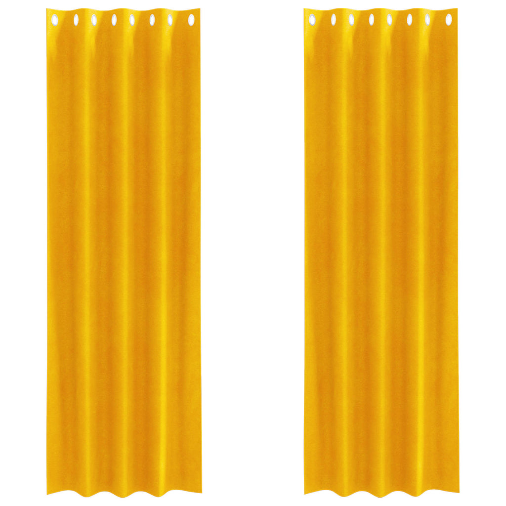Verdunkelungsvorhänge 2 pcs Senfgelb 140 x 260 cm Samt