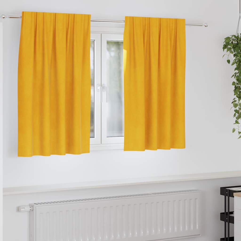 Verdunkelungsvorhänge 2 pcs Senfgelb 140 x 140 cm Samt