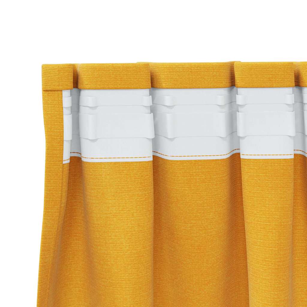Verdunkelungsvorhänge 2 pcs Senfgelb 140 x 175 cm Samt