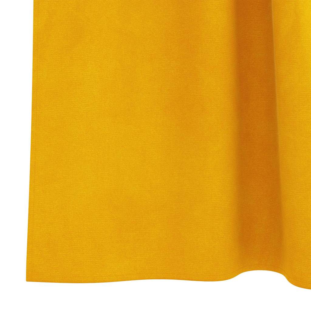 Verdunkelungsvorhänge 2 pcs Senfgelb 140 x 140 cm Samt