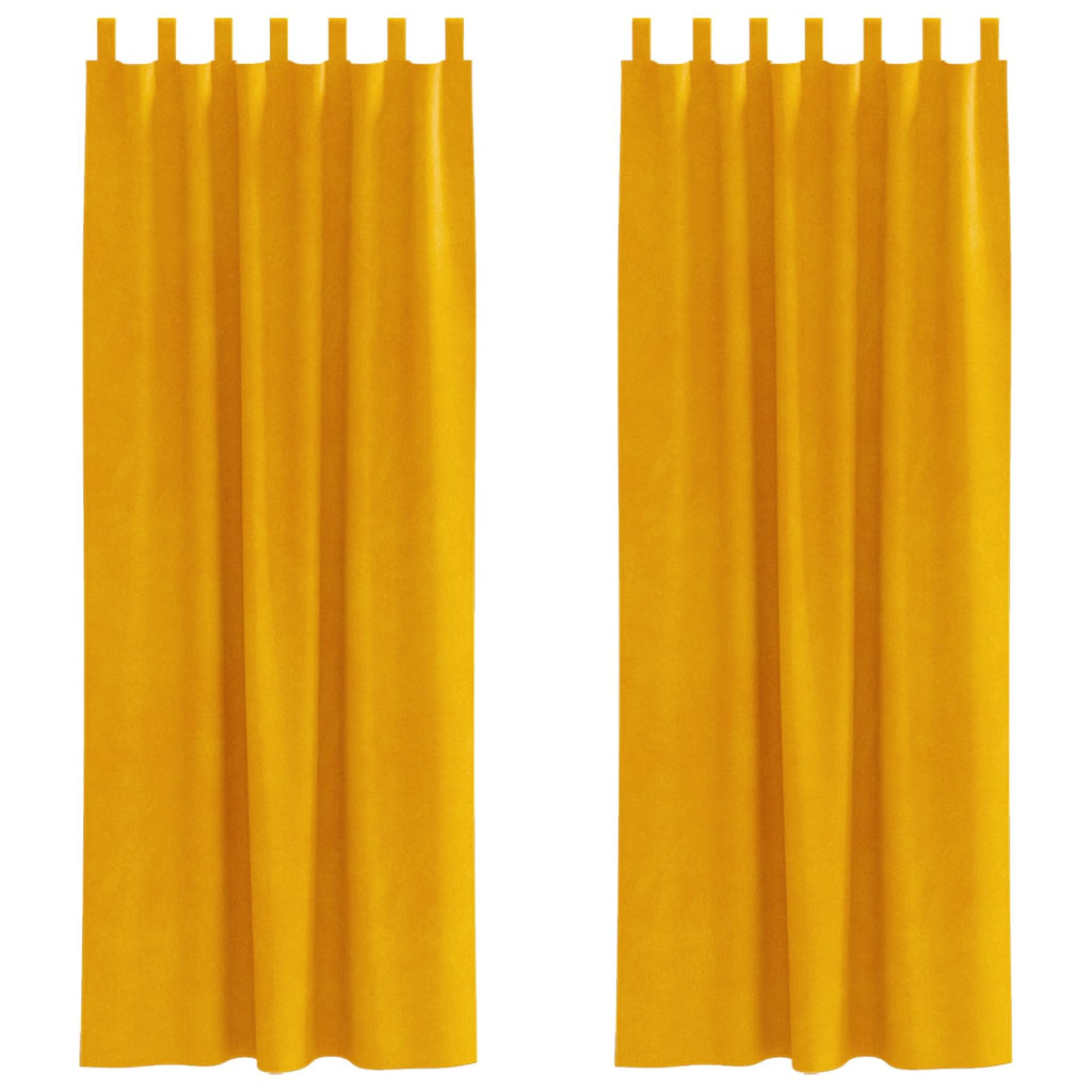 Verdunkelungsvorhänge 2 pcs Senfgelb 140 x 245 cm Samt