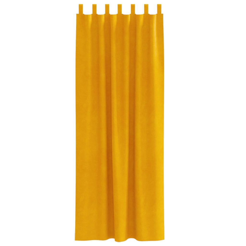 Verdunkelungsvorhänge 2 pcs Senfgelb 140 x 245 cm Samt