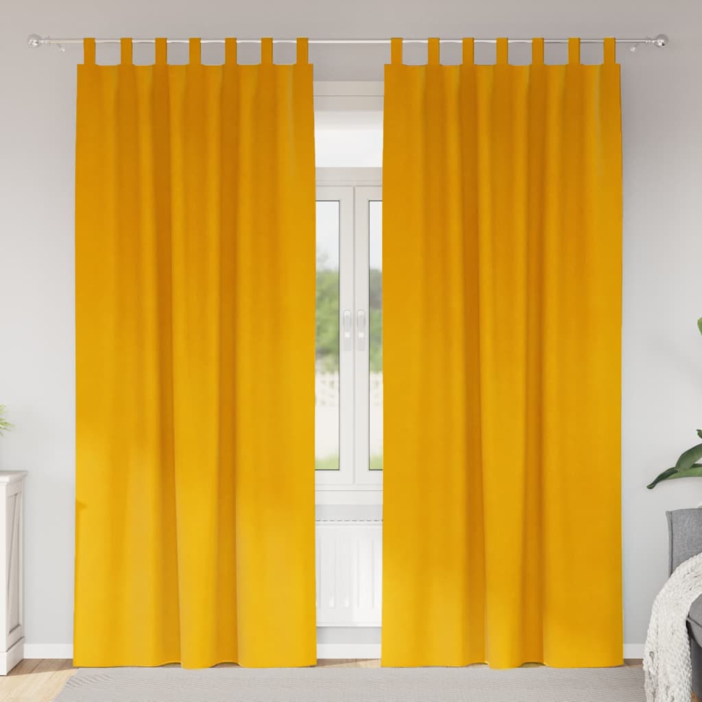Verdunkelungsvorhänge 2 pcs Senfgelb 140 x 260 cm Samt