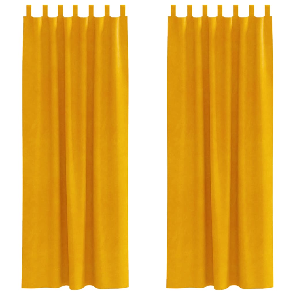 Verdunkelungsvorhänge 2 pcs Senfgelb 140 x 260 cm Samt
