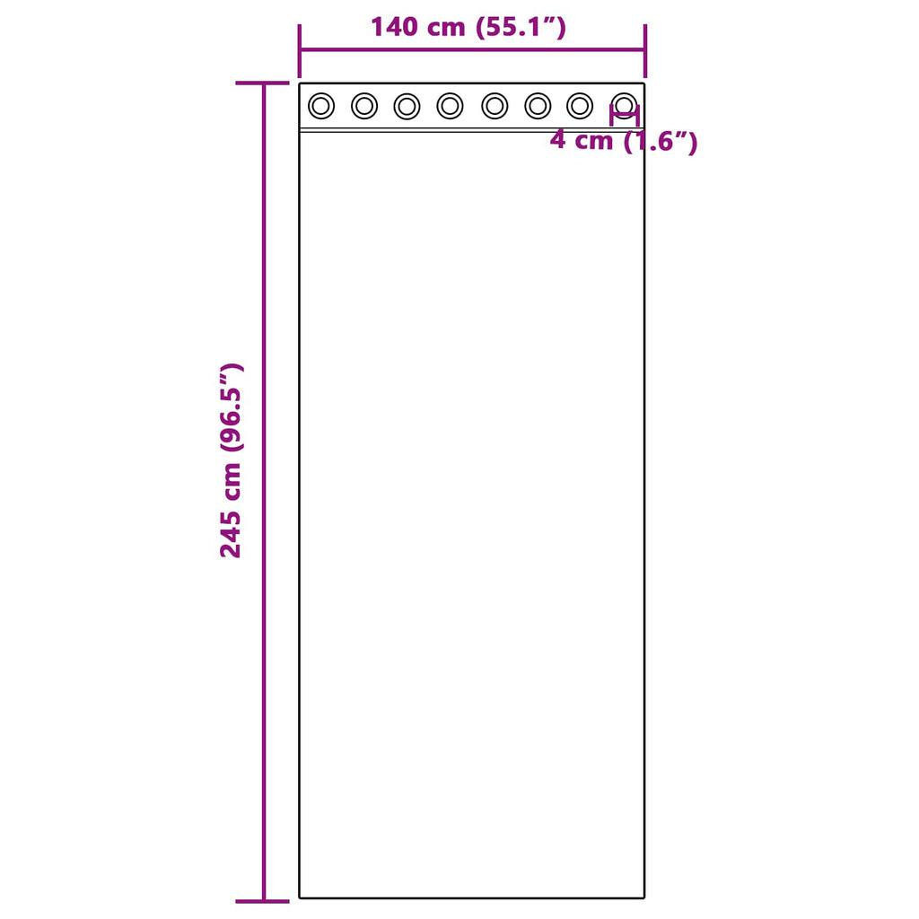 Verdunkelungsvorhänge 2 pcs Hellgrau 140 x 245 cm Samt