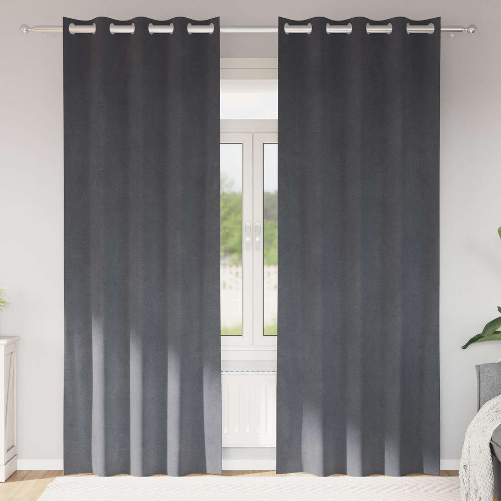 Verdunkelungsvorhänge 2 pcs Hellgrau 140 x 260 cm Samt