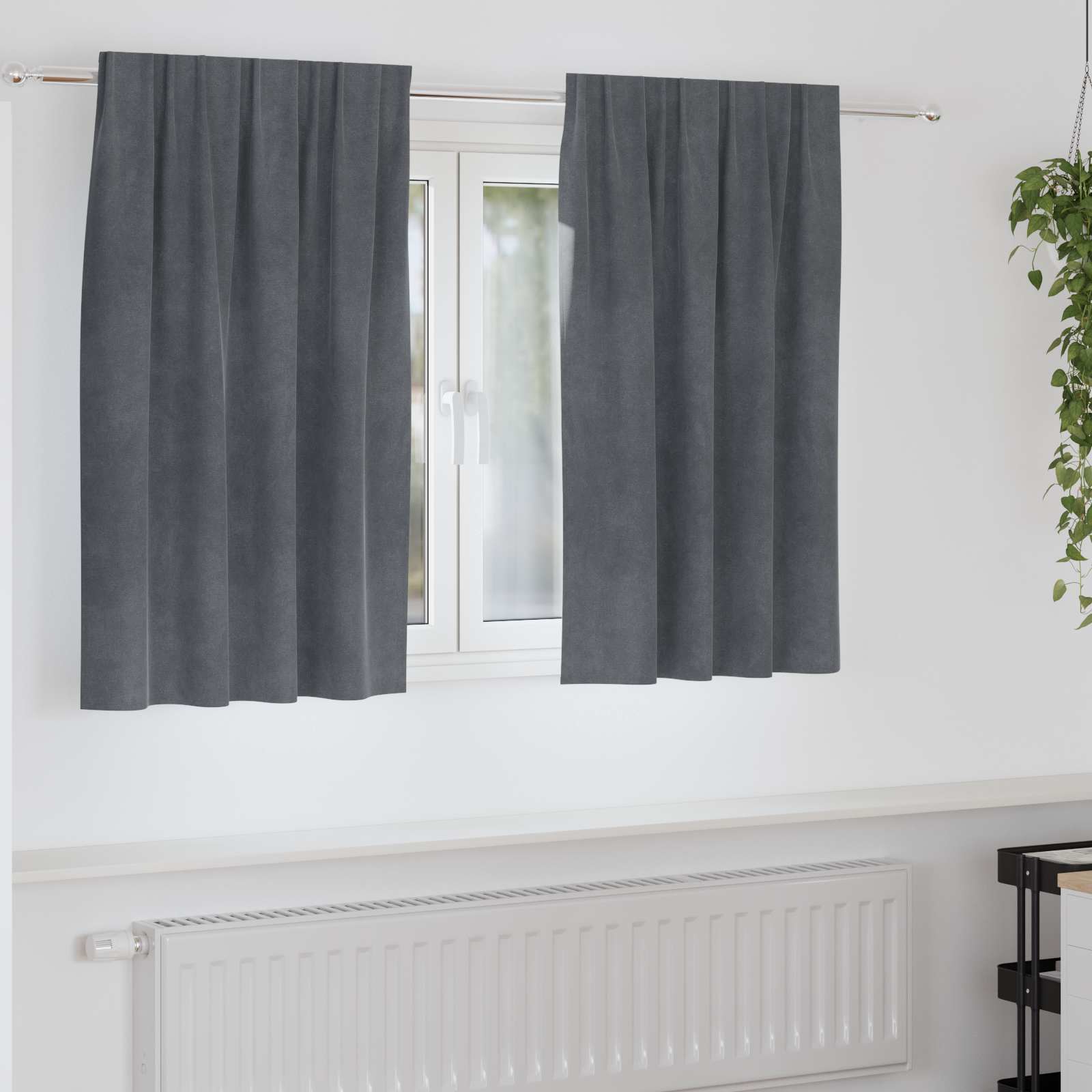 Verdunkelungsvorhänge 2 pcs Hellgrau 140 x 140 cm Samt