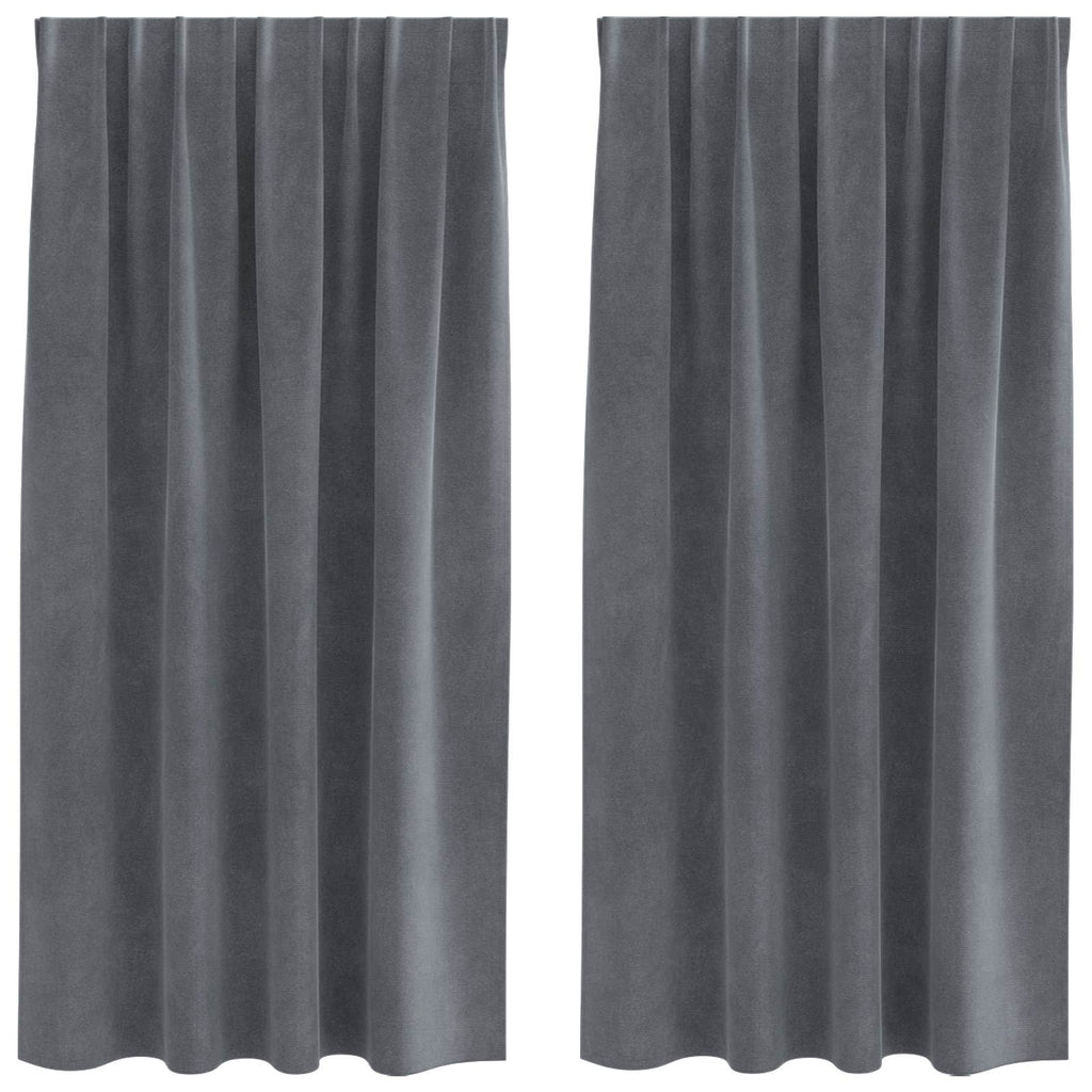 Verdunkelungsvorhänge 2 pcs Hellgrau 140 x 175 cm Samt