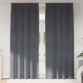 Verdunkelungsvorhänge 2 pcs Hellgrau 140 x 225 cm Samt